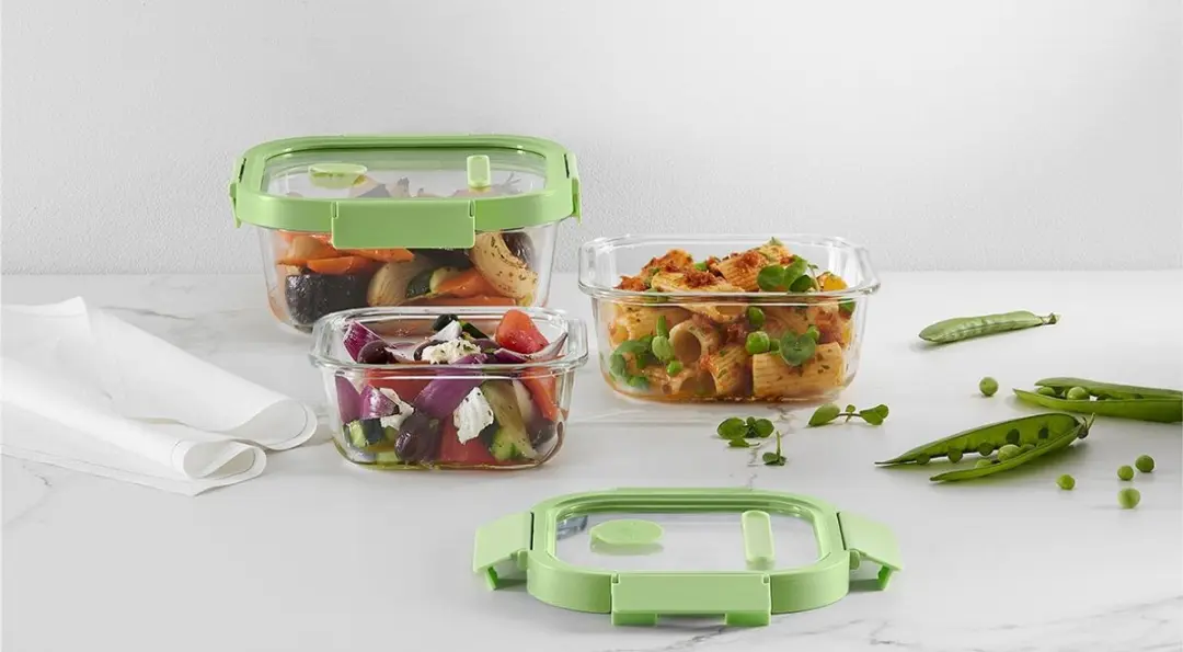 Lékué Vershouddoos Glas Vierkant - 2.42L - 3-delig - afbeelding 6 van 6