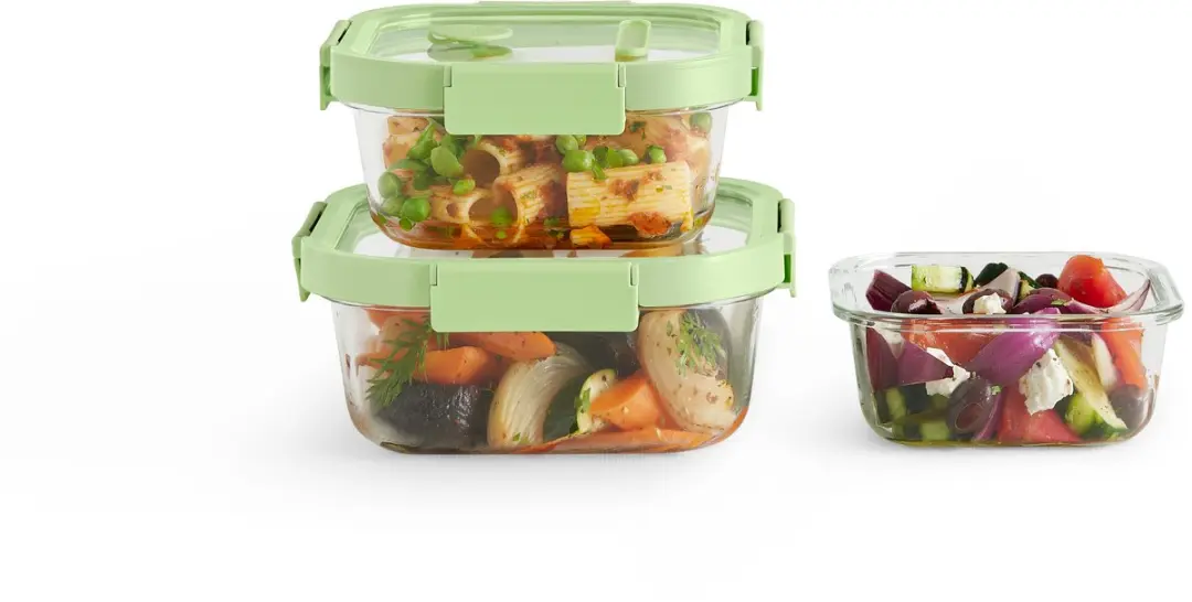 Lékué Vershouddoos Glas Vierkant - 2.42L - 3-delig