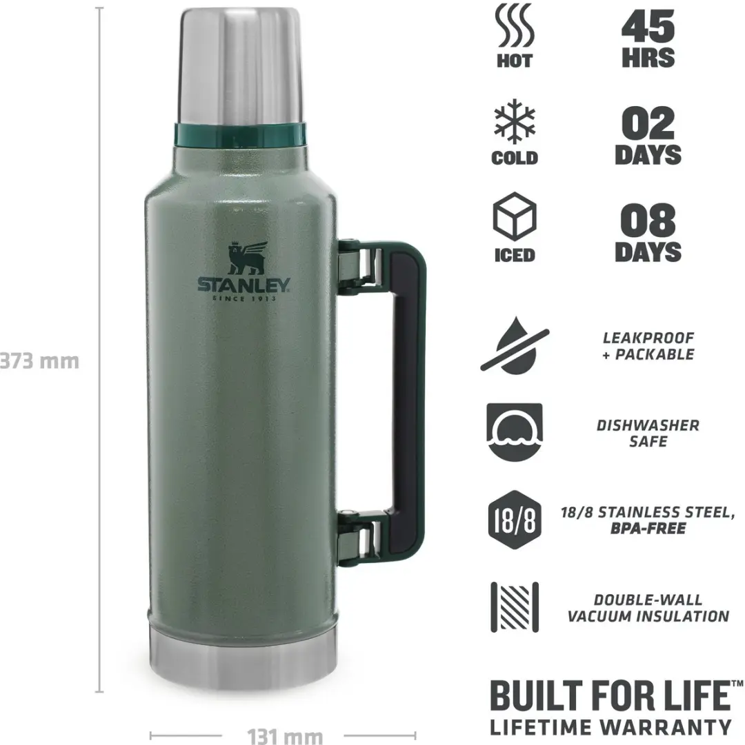 Stanley Classic Legendary Thermosfles 1.9L - Hammertone Green