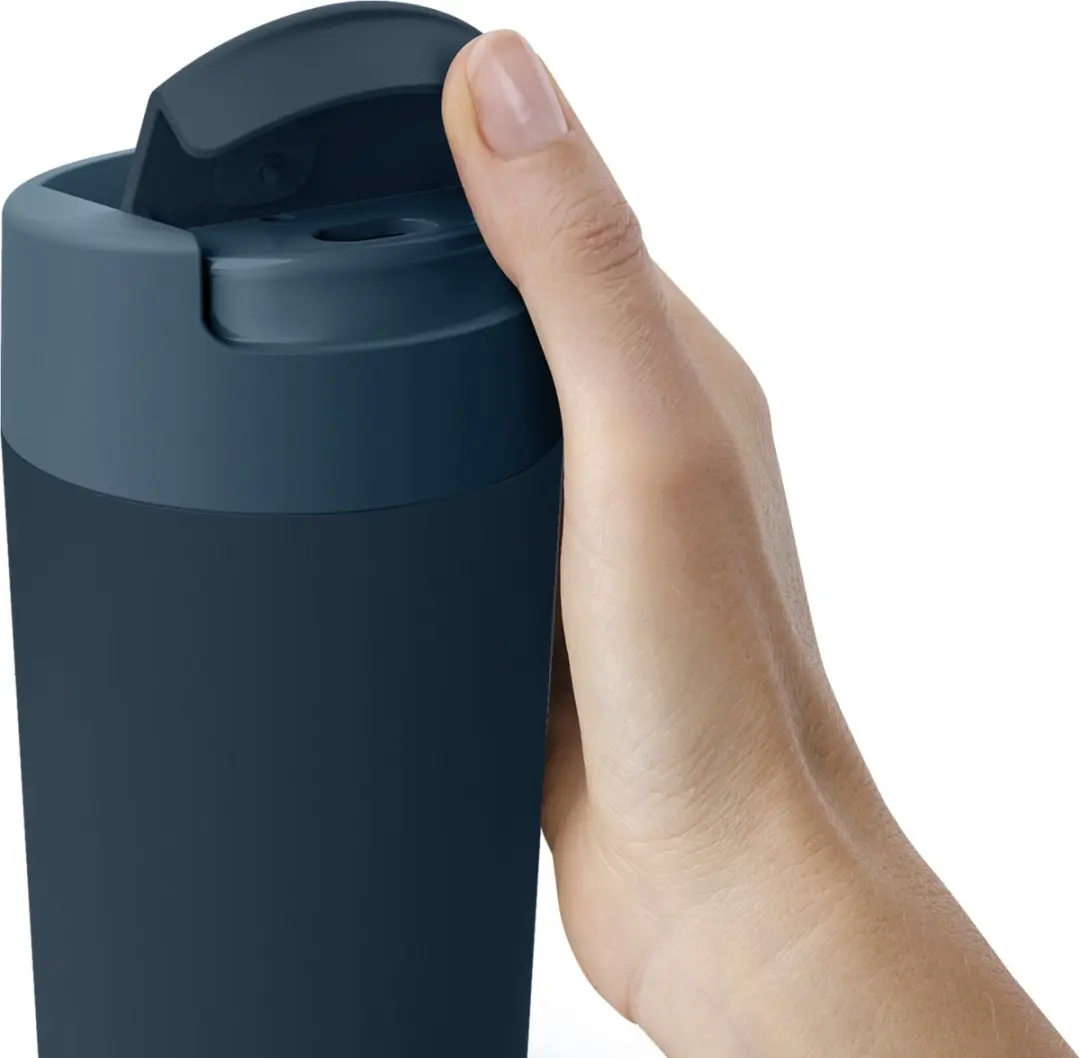 Joseph Joseph Flip Top Drinkbeker 454ml - Blauw
