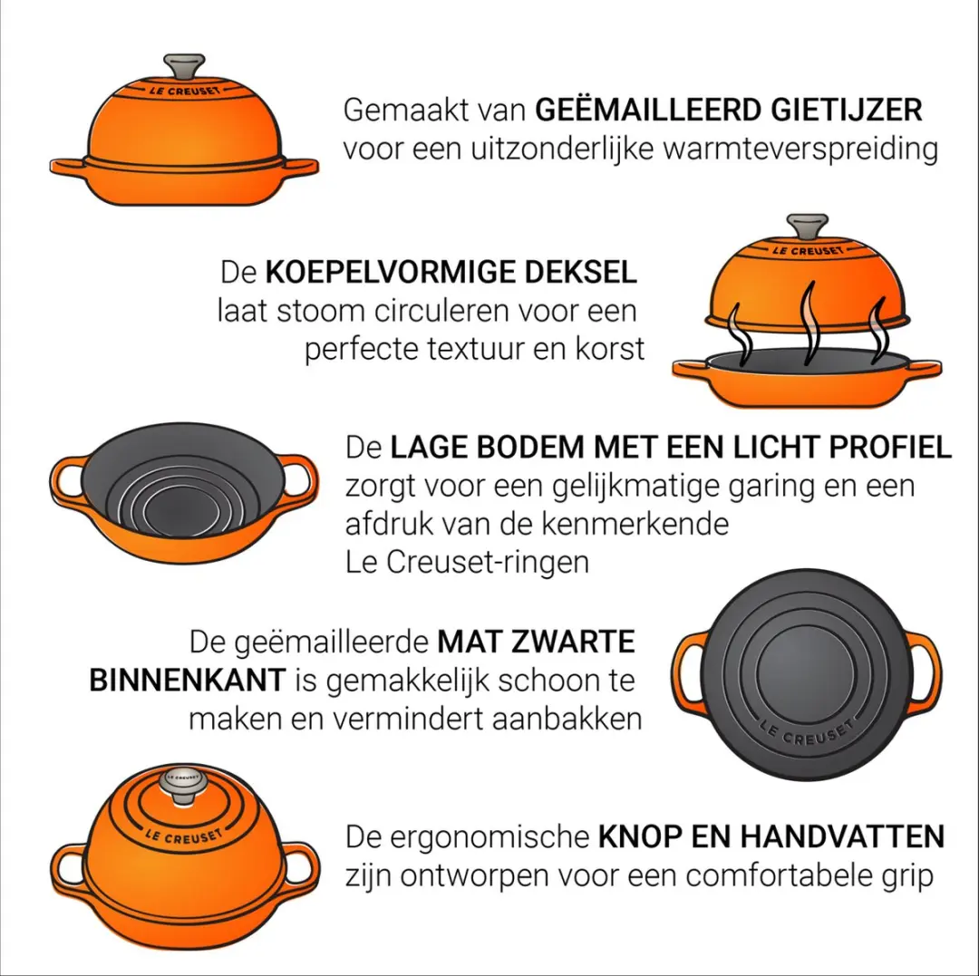Le Creuset Broodpan Signature Kersenrood 24cm - afbeelding 6 van 6