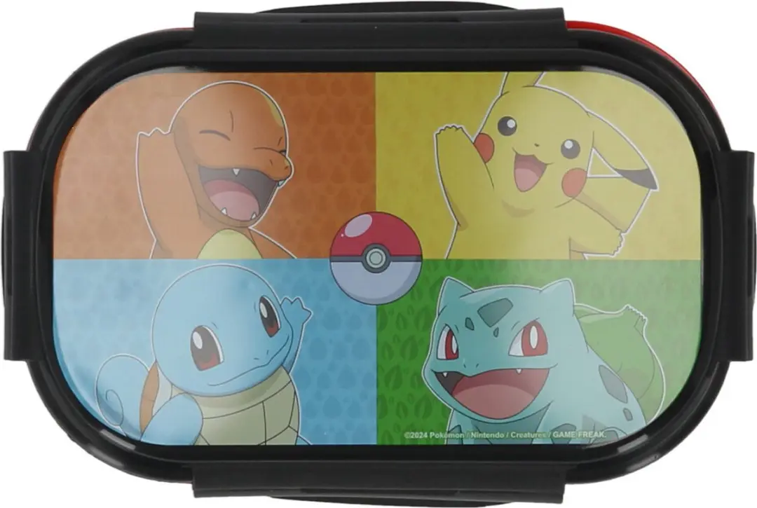 Pokémon School Lunchtrommel - Pikachu/Charmander/Bulbasaur/Squirtle - BPA-vrij