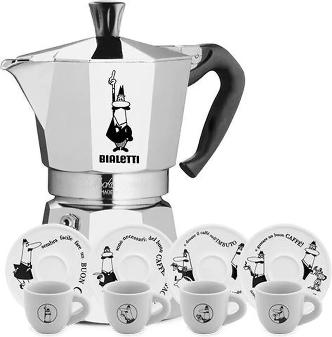 Bialetti Moka Express 3 Koppen + Carosello Espressoset