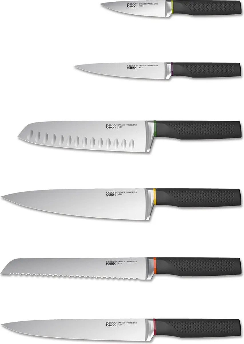 Joseph Joseph Lockblock Messenblok Grijs - 6 Messen