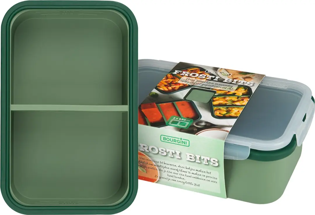 Bourgini Frosti Bits Siliconen Meal Prep Bakjes 2x650ml