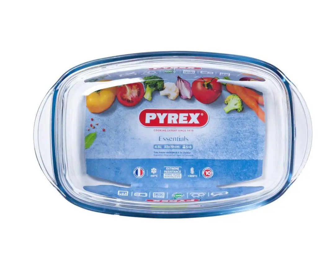 PYREX Essentials Schaal Rechthoek 4,5L - Transparant