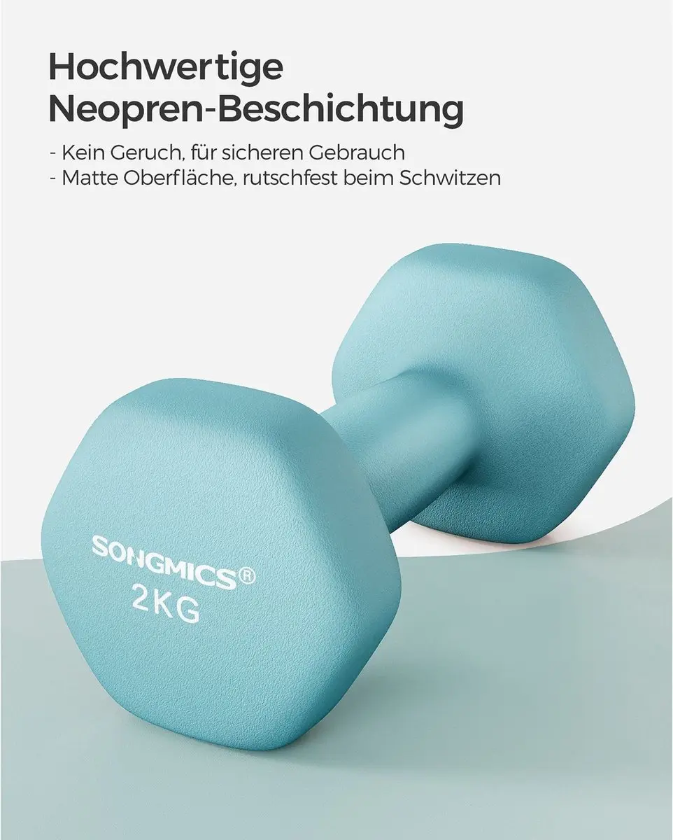 Songmics Dumbbellset 2x2 kg - Turquoise