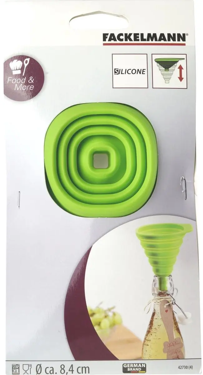 Fackelmann Basic Opvouwbare Trechters Ø8,5cm - Groente - 2 Stuks