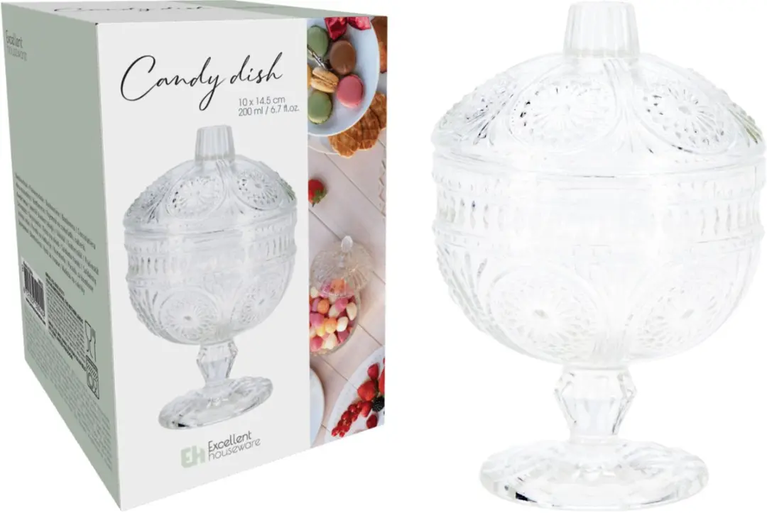 Excellent Houseware Bonbonniere - Transparant Glas 10x15cm