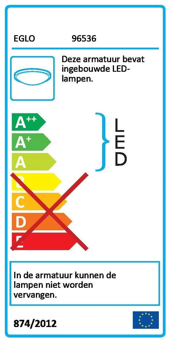 Eglo Benalua 1 LED Wand/Plafondlamp - 1 Lichtpunt - Warm Wit