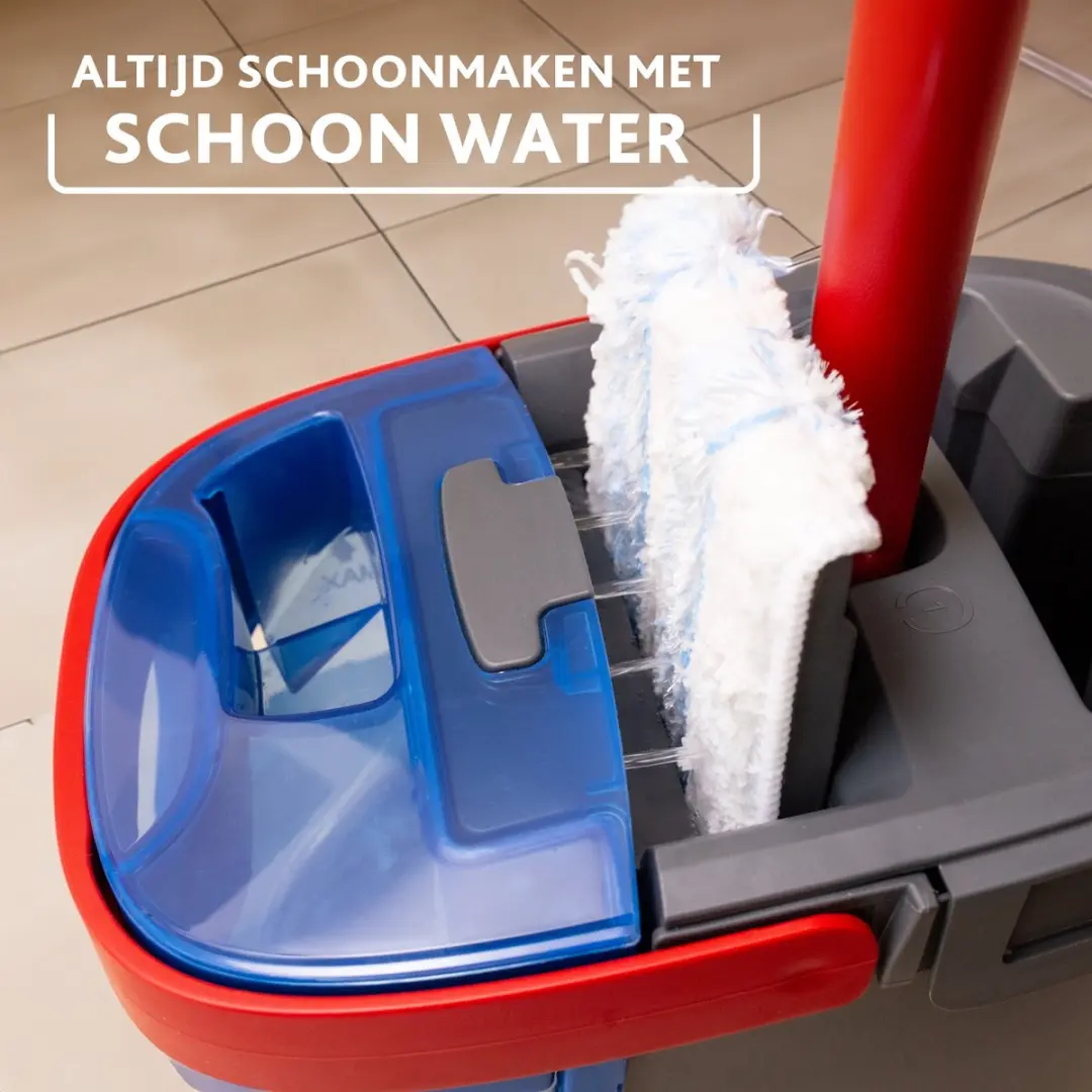 Vileda H2Pro Flatmop Systeem - Blauw/Rood/Grijs