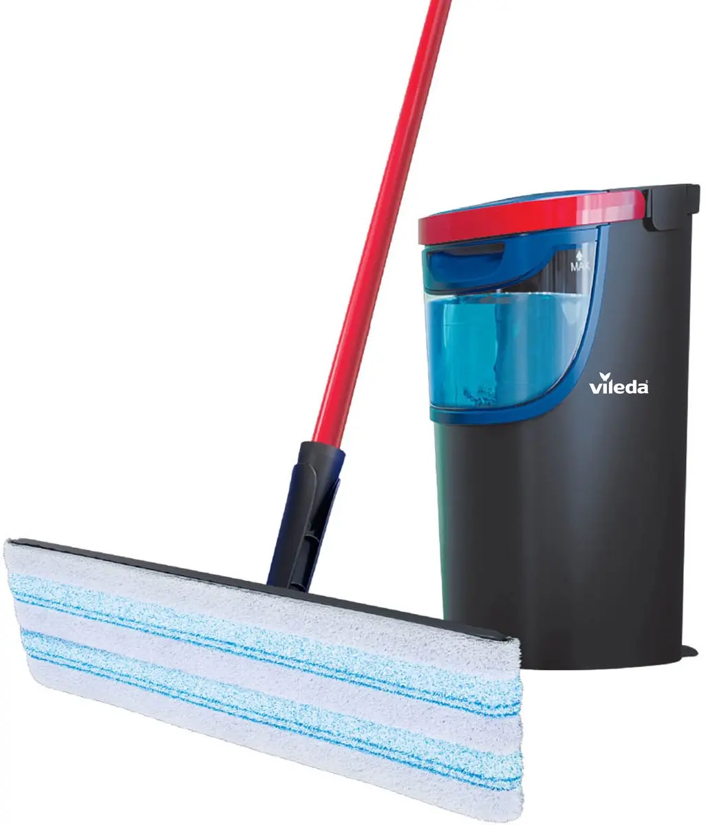 Vileda H2Pro Flatmop Systeem - Blauw/Rood/Grijs