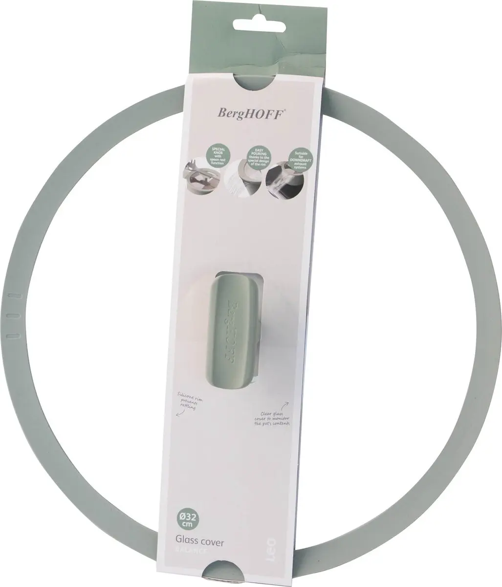 BergHOFF LEO Glazen Deksel Balance Sage Ø32cm - Groen