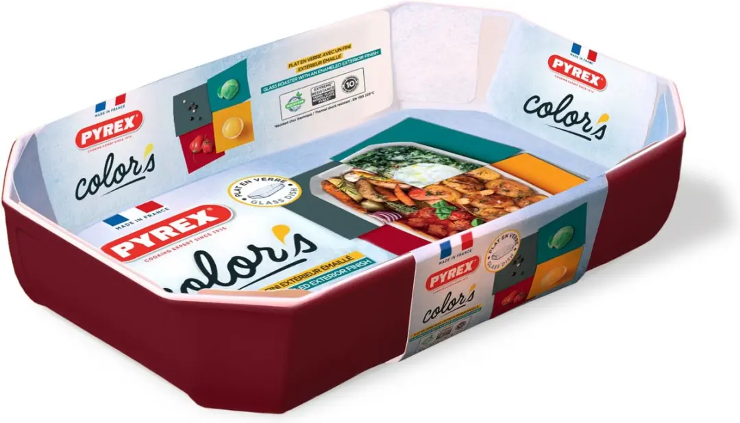 PYREX Rechthoekige Ovenschaal 3,2L - 33x22x7cm - Rood