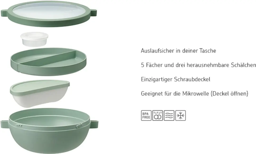 Mepal Vita Bento Lunchbox 5-delig - Nordic Black - afbeelding 6 van 6