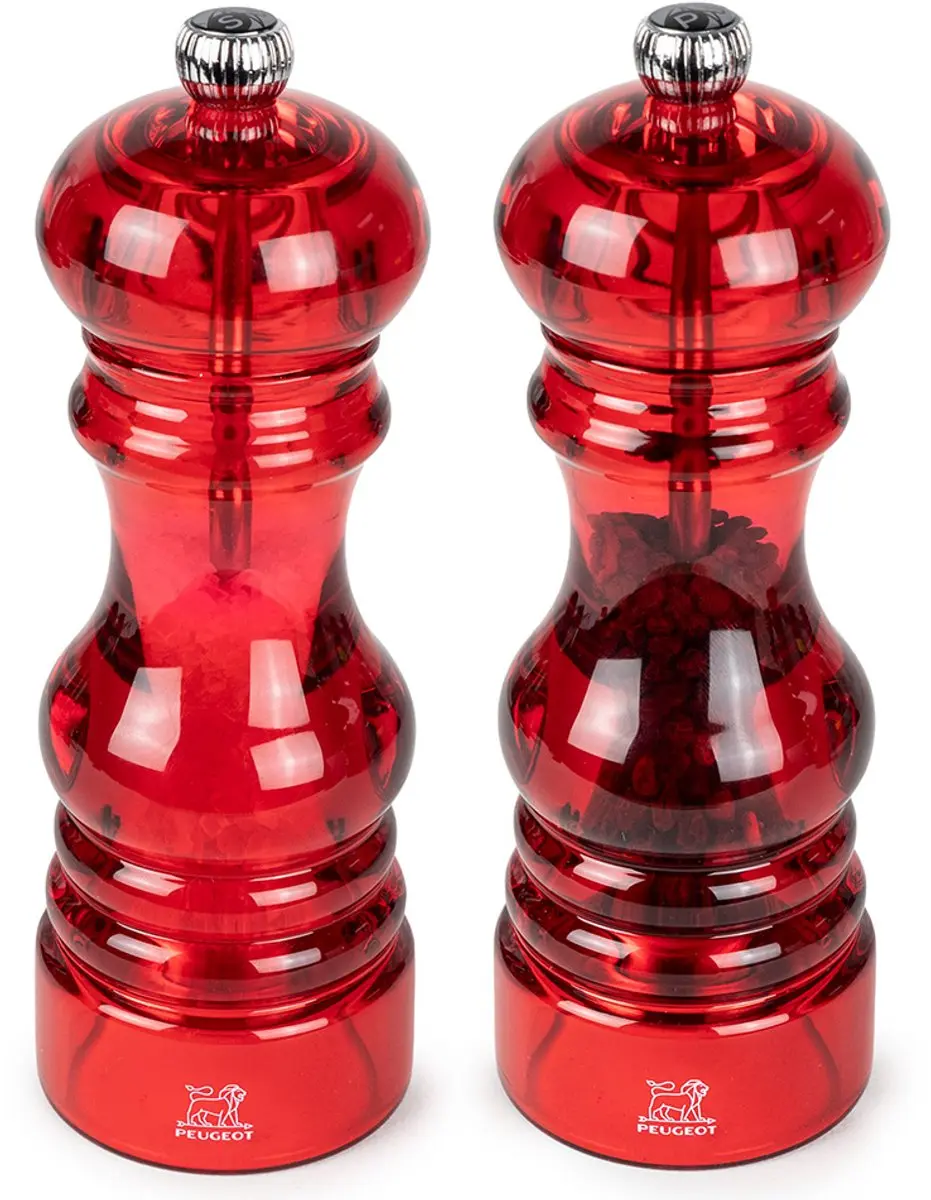 Peugeot Podium Peper- en Zoutmolen 18cm - Rood Acryl