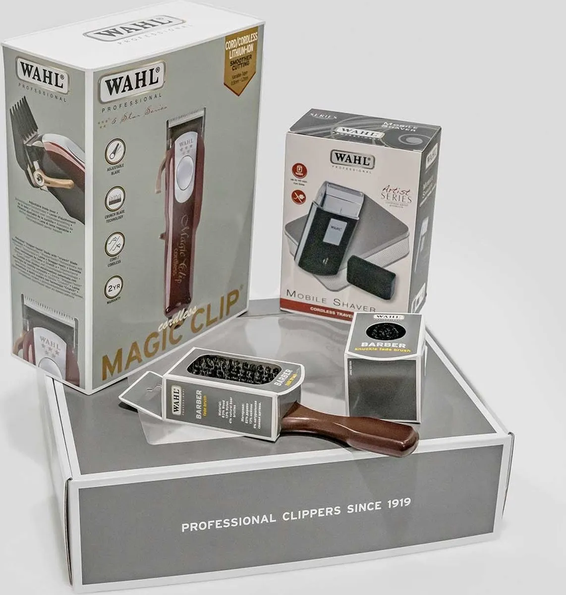 Wahl Magic Clip + Mobile Shaver & Fade Brush Combi Pack