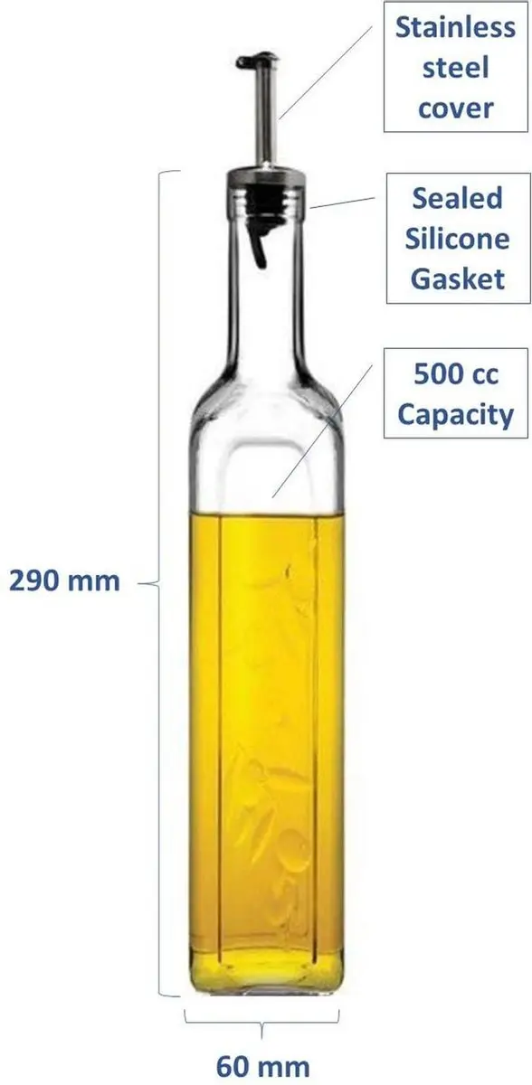 Pasabahce Zelfgemaakte Azijn/Oliekaraf Set 2x500ml - Glas