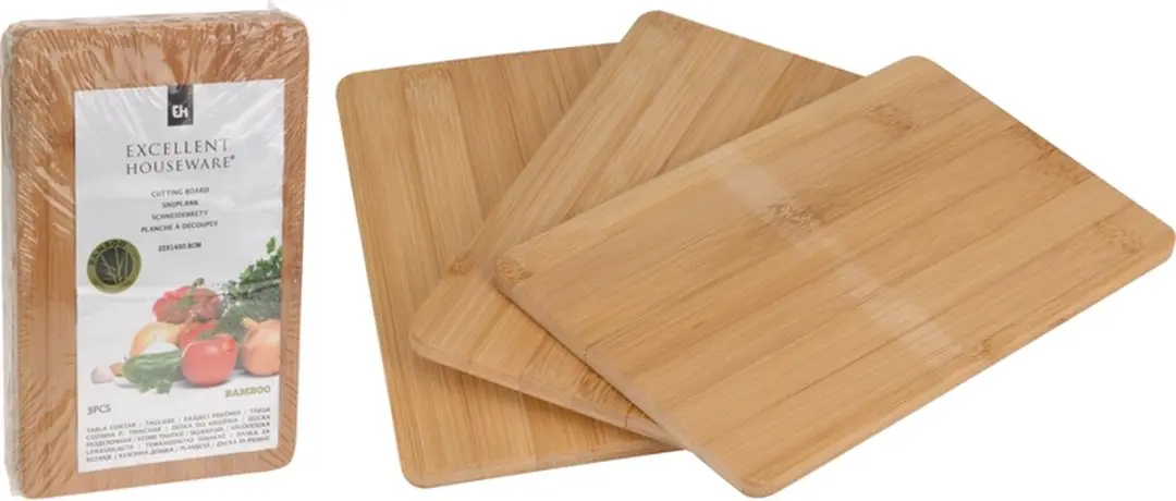 Excellent Houseware Bamboe Snijplanken - 3 Stuks