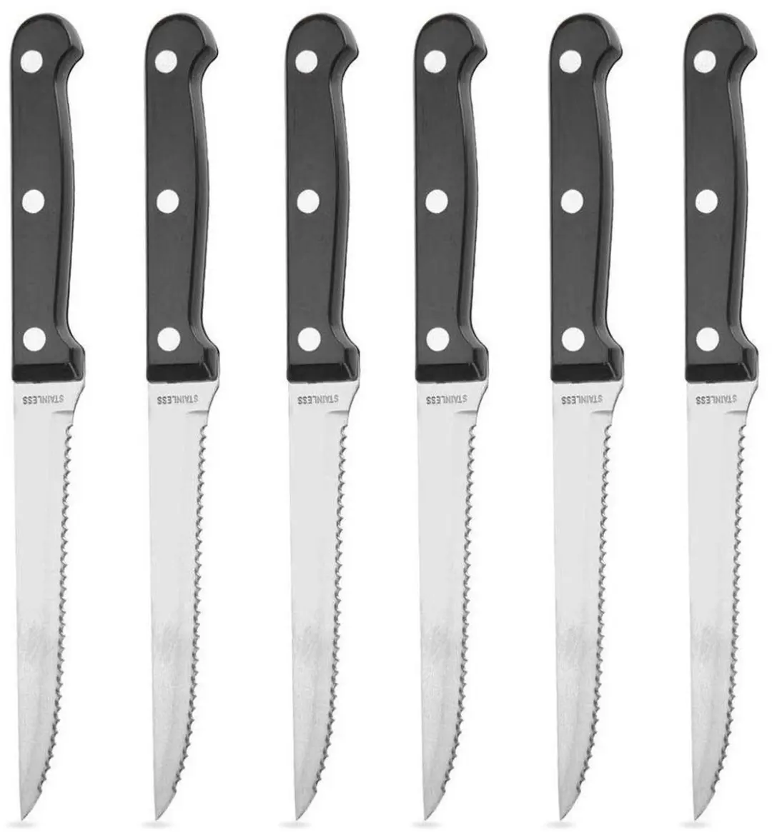 Excellent Houseware Steakmessen 6-delig - Zwart - afbeelding 6 van 6