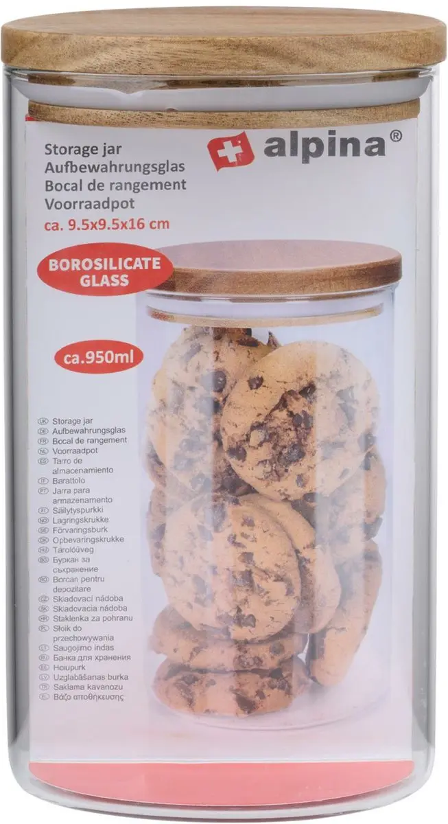 Alpina Foodking Voorraadpot 950ml - 2 Stuks - Transparant