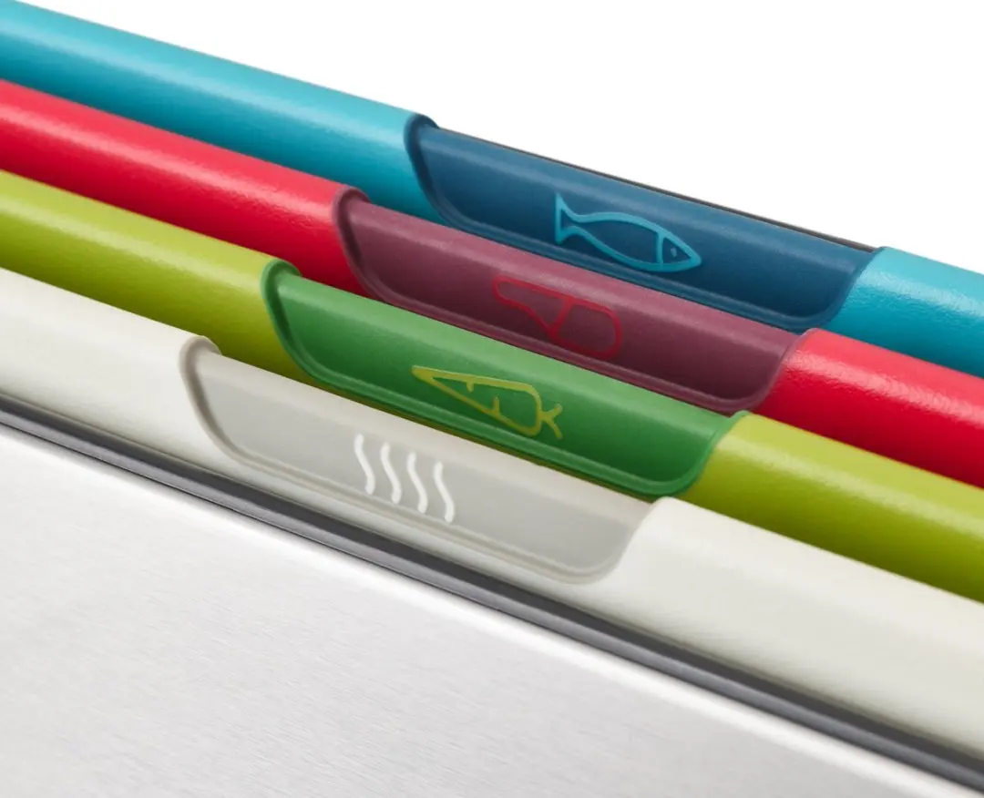 Joseph Joseph Folio Icon 4 Snijplanken - Stalen Houder Zilver