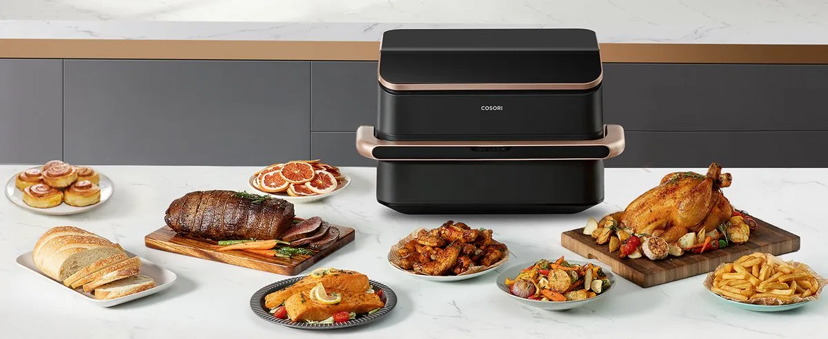 Cosori Twinfry XXL Dual Blaze Airfryer - 10L - 6 Programma's - Zwart/Rose goud