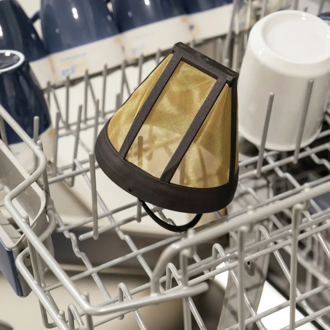Scanpart Herbruikbare Koffiefilter nr 4 - 12cm - Zwart/Goud