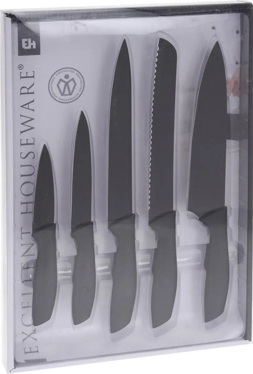 Excellent Houseware Black Style Messenset - 5 Stuks
