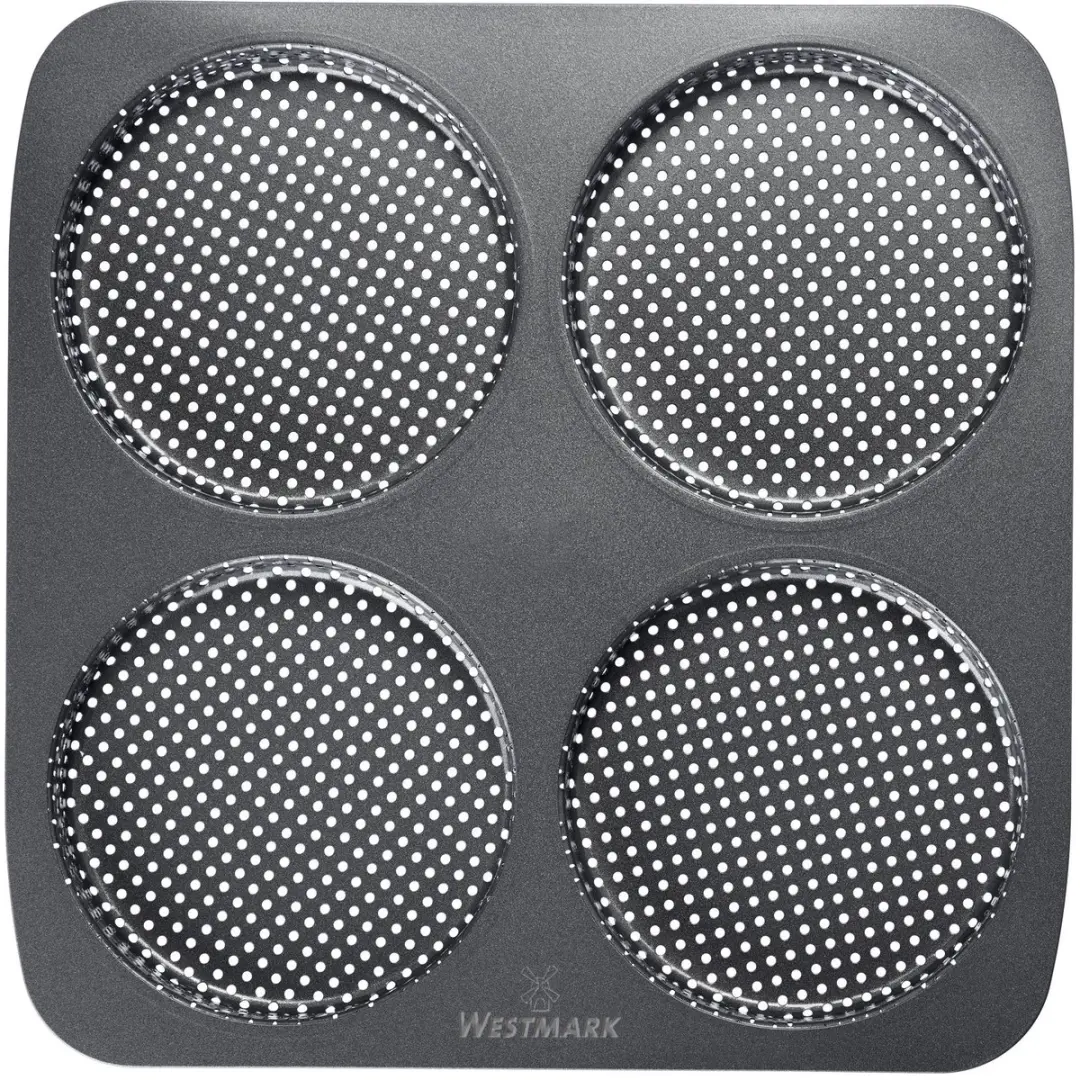 Westmark Burger Bun Bakvorm 4x Ø12cm - Antiaanbak - Grijs