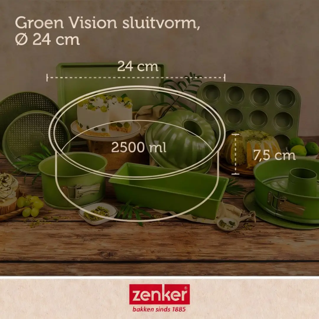 Zenker Bakset Springvorm 24cm - Groente - 2 Mengkommen, Spatel & Maatbeker