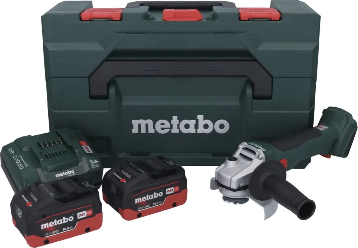 Metabo W 18 L BL 9-125 Haakse Slijper - 125mm - 2x 10,0Ah Accu + Oplader
