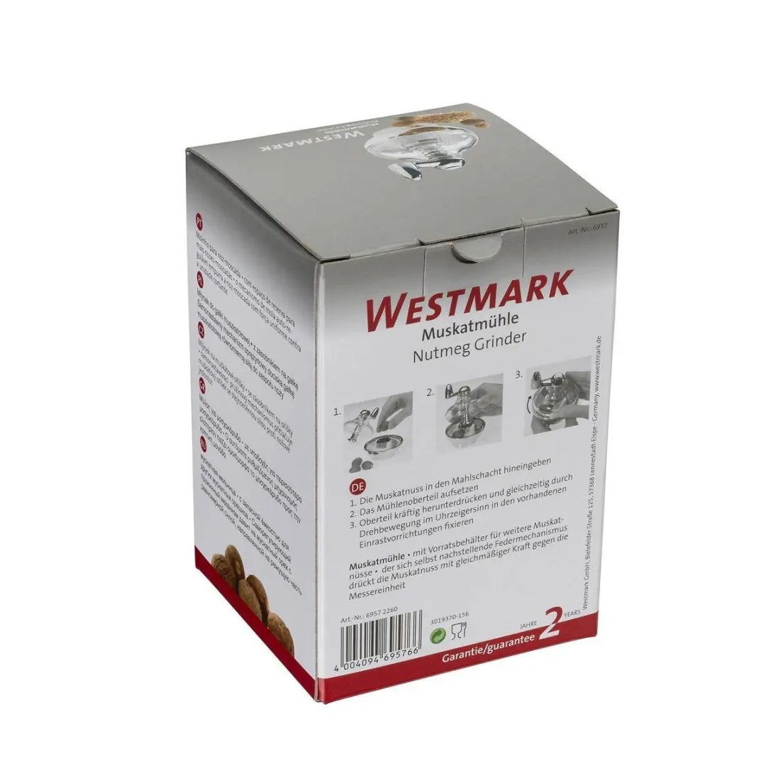 Westmark Nootmuskaatmolen 69572260 - Zilver/Transparant