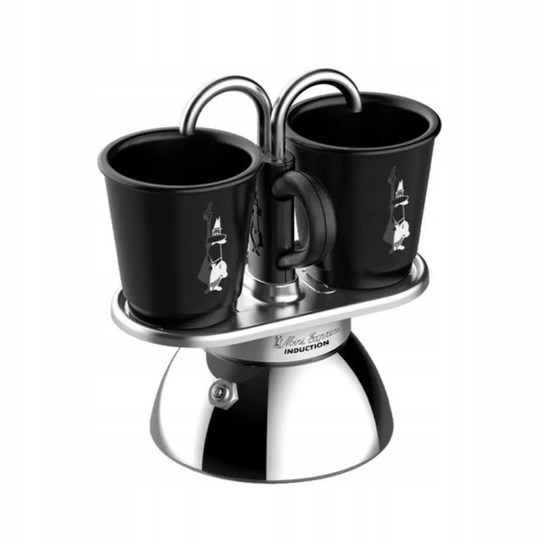 Bialetti Mini Express Inductie 2tz Set - 3 Stuks - Zwart