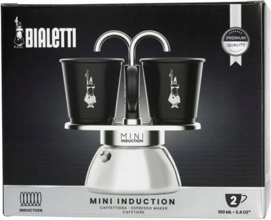 Bialetti Mini Express Inductie 2tz Set - 3 Stuks - Zwart - afbeelding 6 van 6