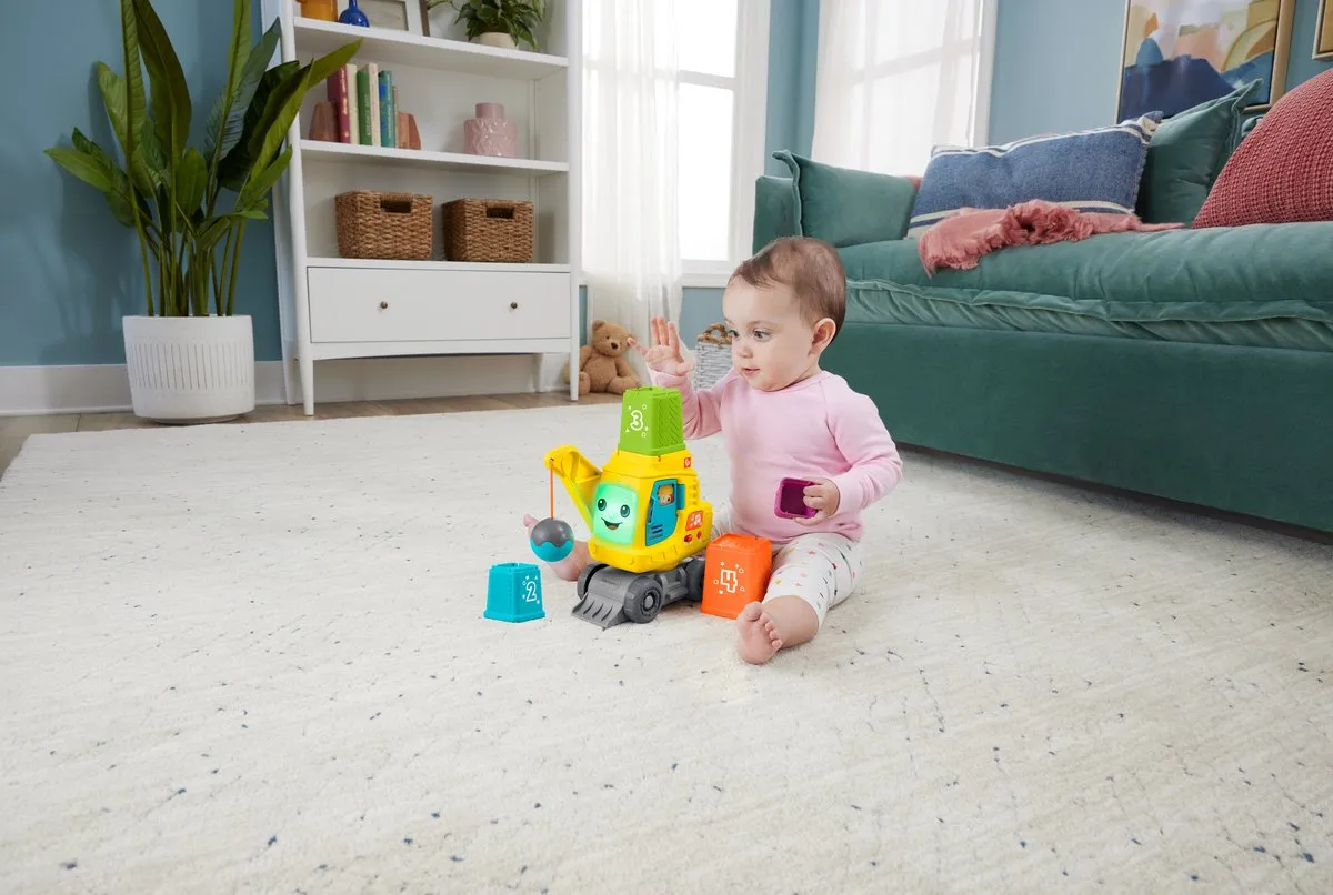Fisher Price Tel- en Stapelkraan - 6 Onderdelen - Multicolor