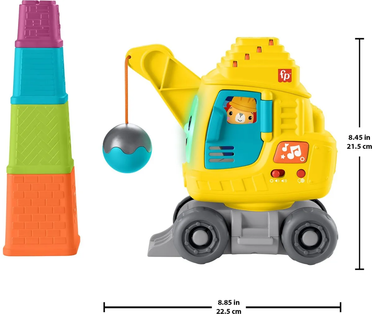 Fisher Price Tel- en Stapelkraan - 6 Onderdelen - Multicolor