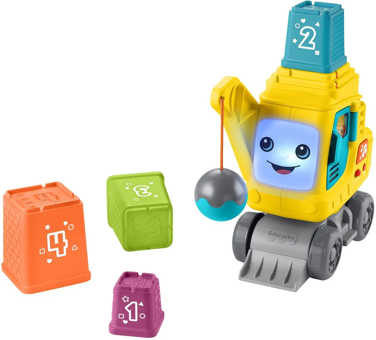 Fisher Price Tel- en Stapelkraan - 6 Onderdelen - Multicolor