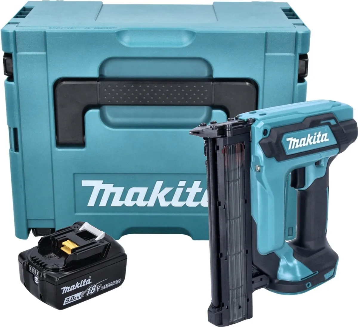 Makita DFN 350 T1J Staande Spijkermachine 18V - 15-35mm - 5.0Ah