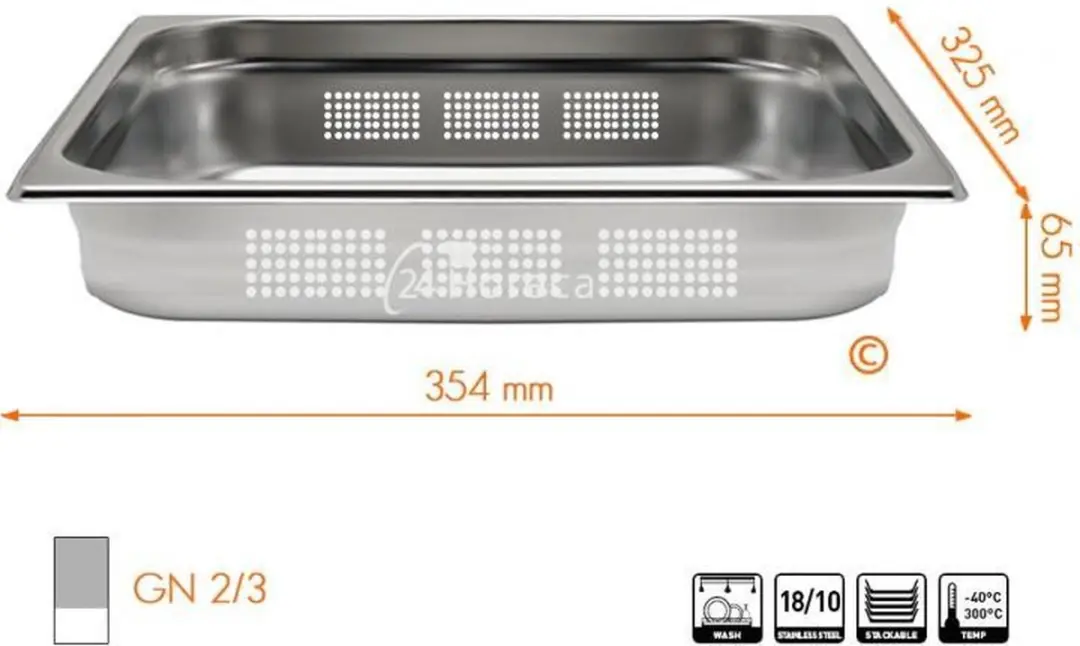 HENDI Geperforeerde GN-Container 5,5L - RVS - 65mm - afbeelding 6 van 6