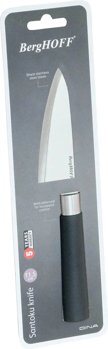 BergHOFF DiNA Santoku Mes 11,5cm - Zwart