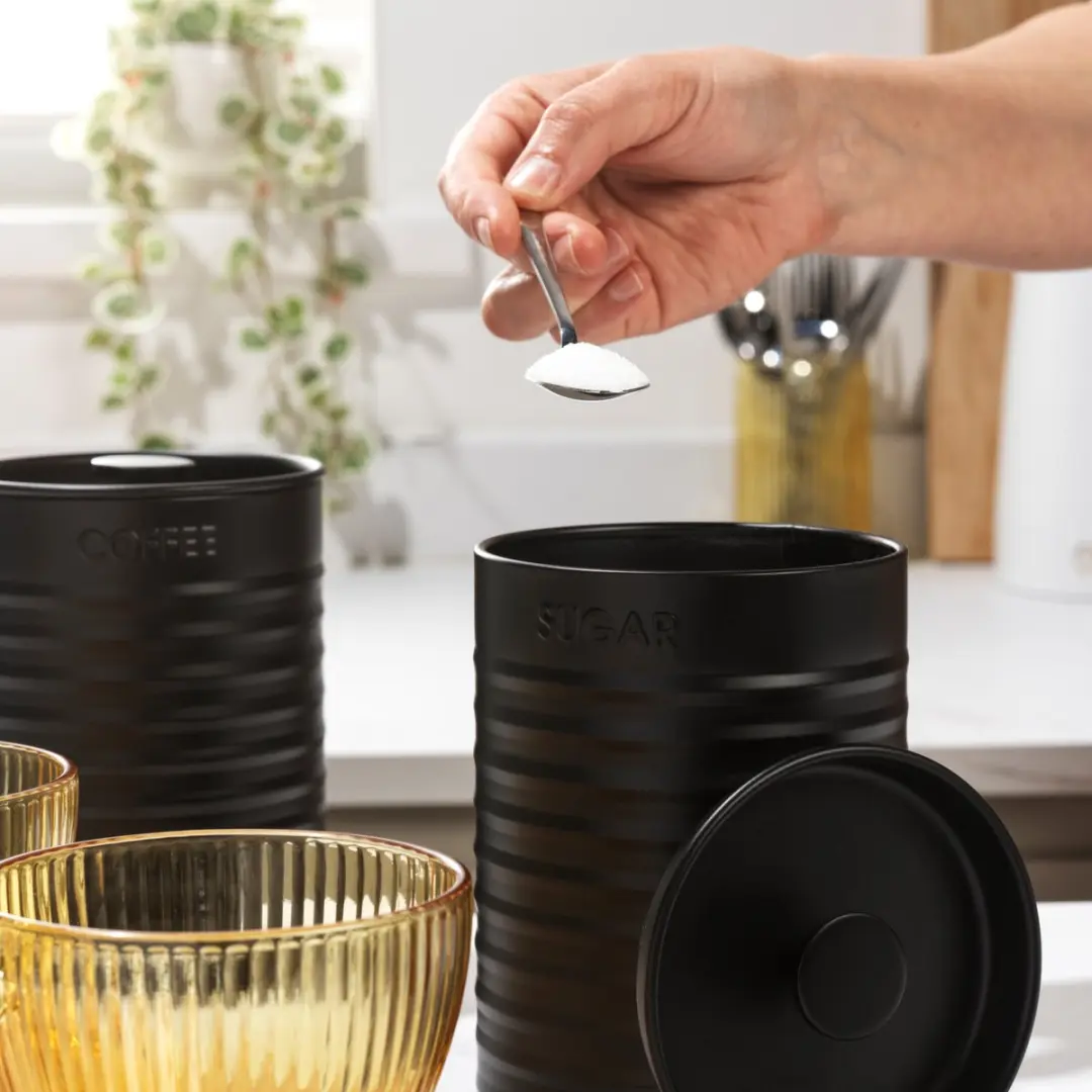 Russell Hobbs Ribbed 3-delige Voorraadbussenset Zwart