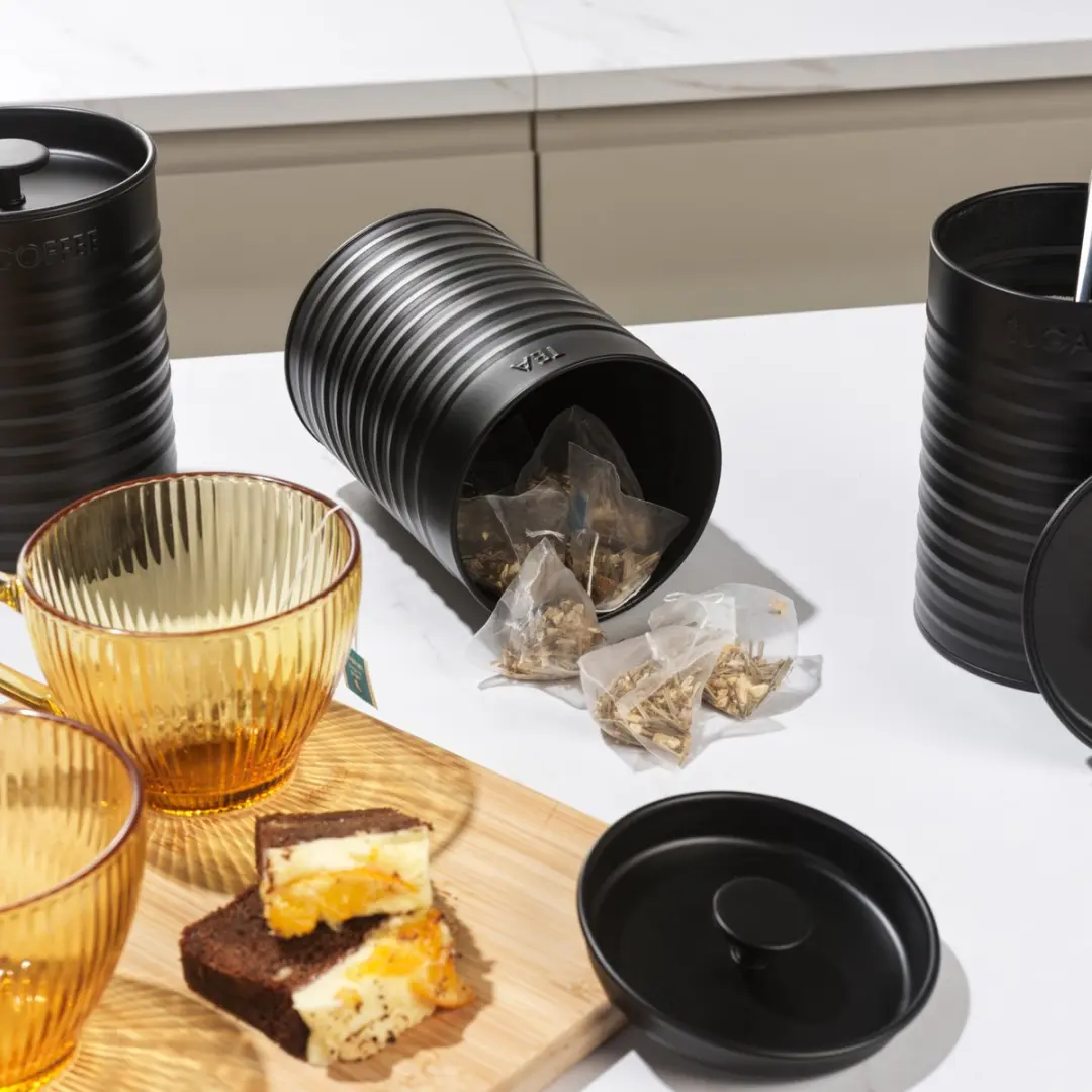 Russell Hobbs Ribbed 3-delige Voorraadbussenset Zwart