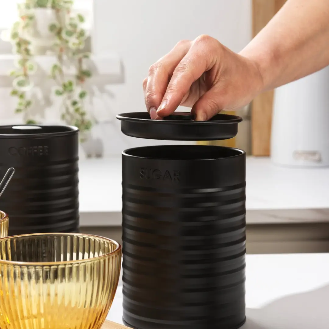 Russell Hobbs Ribbed 3-delige Voorraadbussenset Zwart
