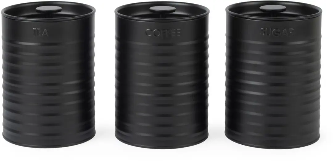 Russell Hobbs Ribbed 3-delige Voorraadbussenset Zwart