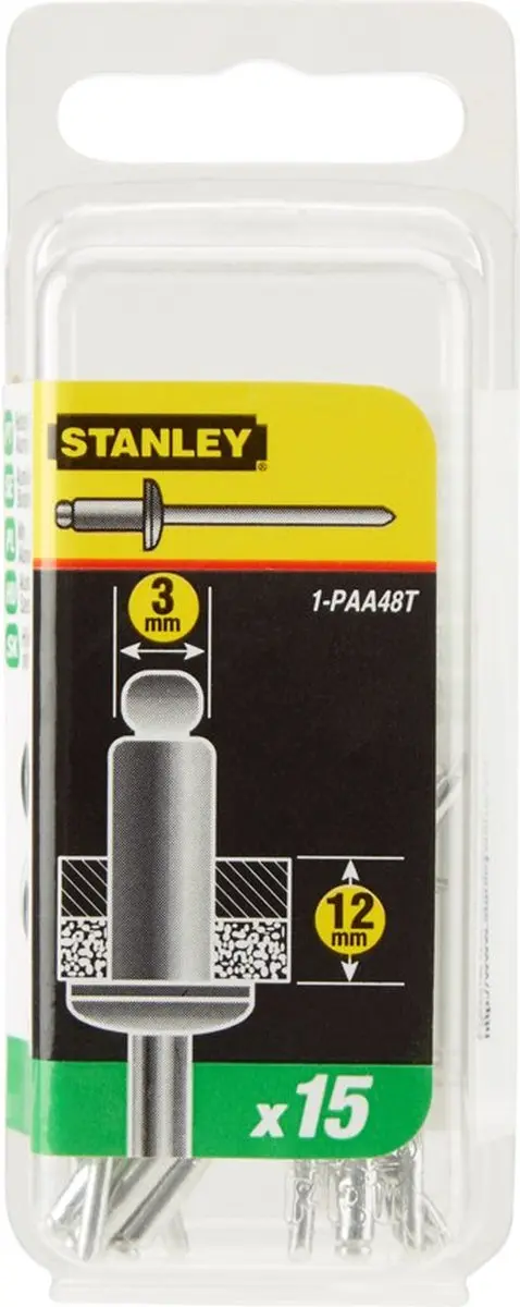 Stanley Popnagels 12mm - 15 Stuks