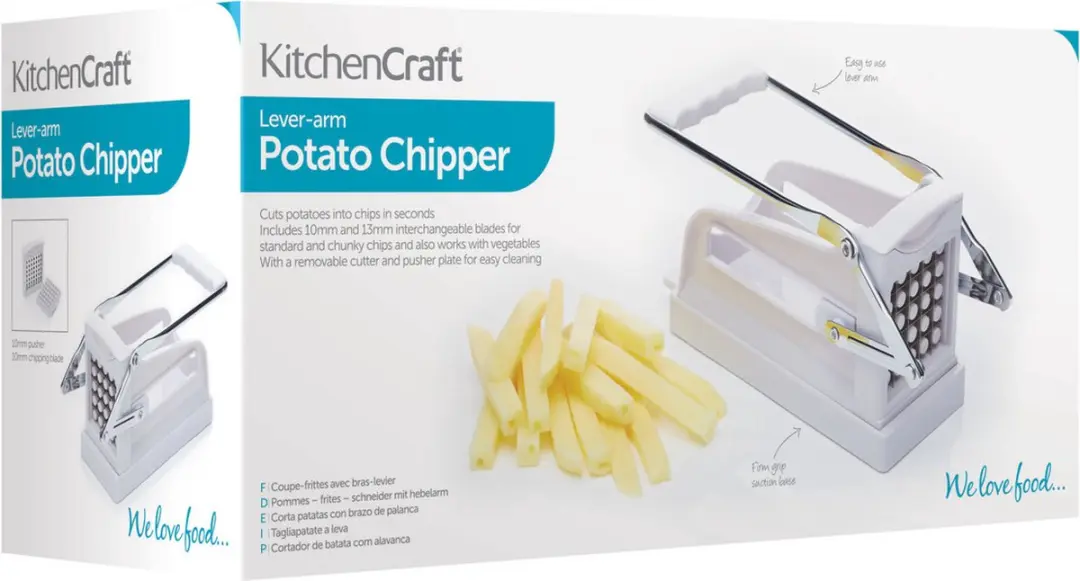 KitchenCraft Aardappel- en Groentesnijder - 2 Messen - Wit