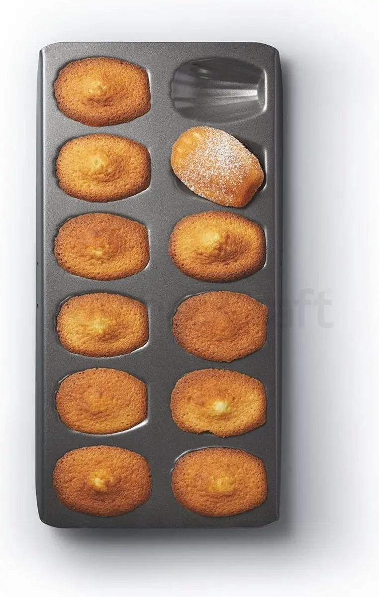 Masterclass Madeleines Bakplaat 12 Gaten - 40x20cm Grijs