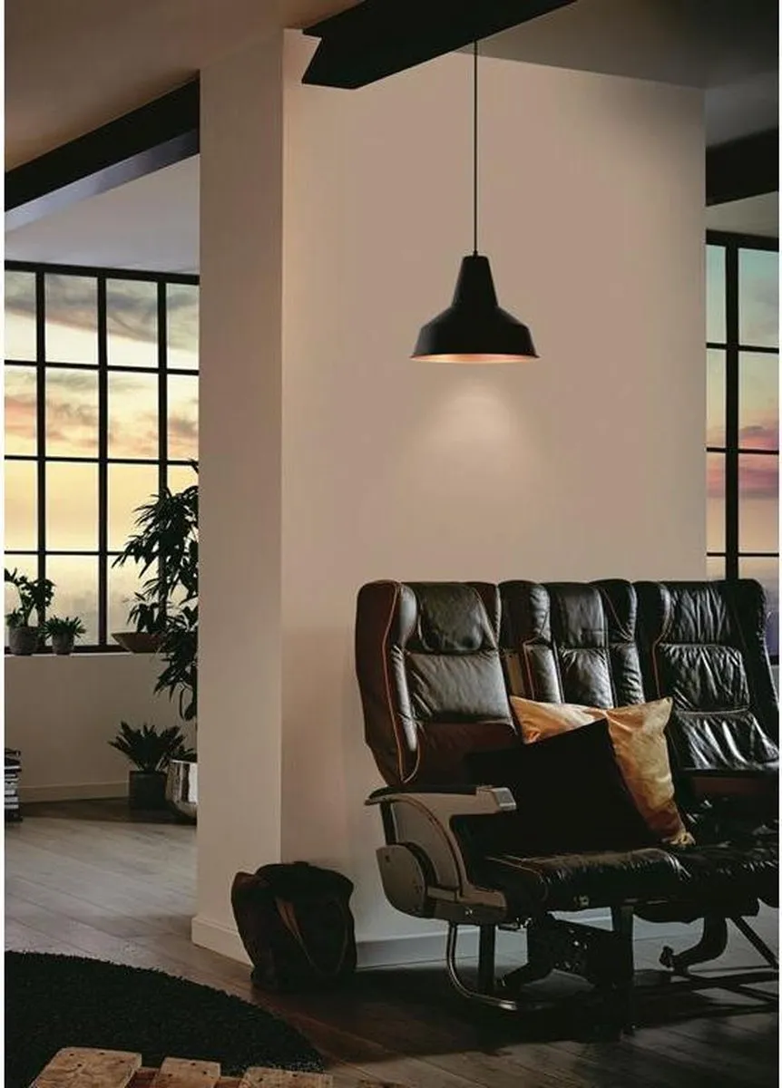 Eglo Vintage Somerton Hanglamp - 1 Lichtpunt - Ø35cm - Zwart/Koper - afbeelding 5 van 6