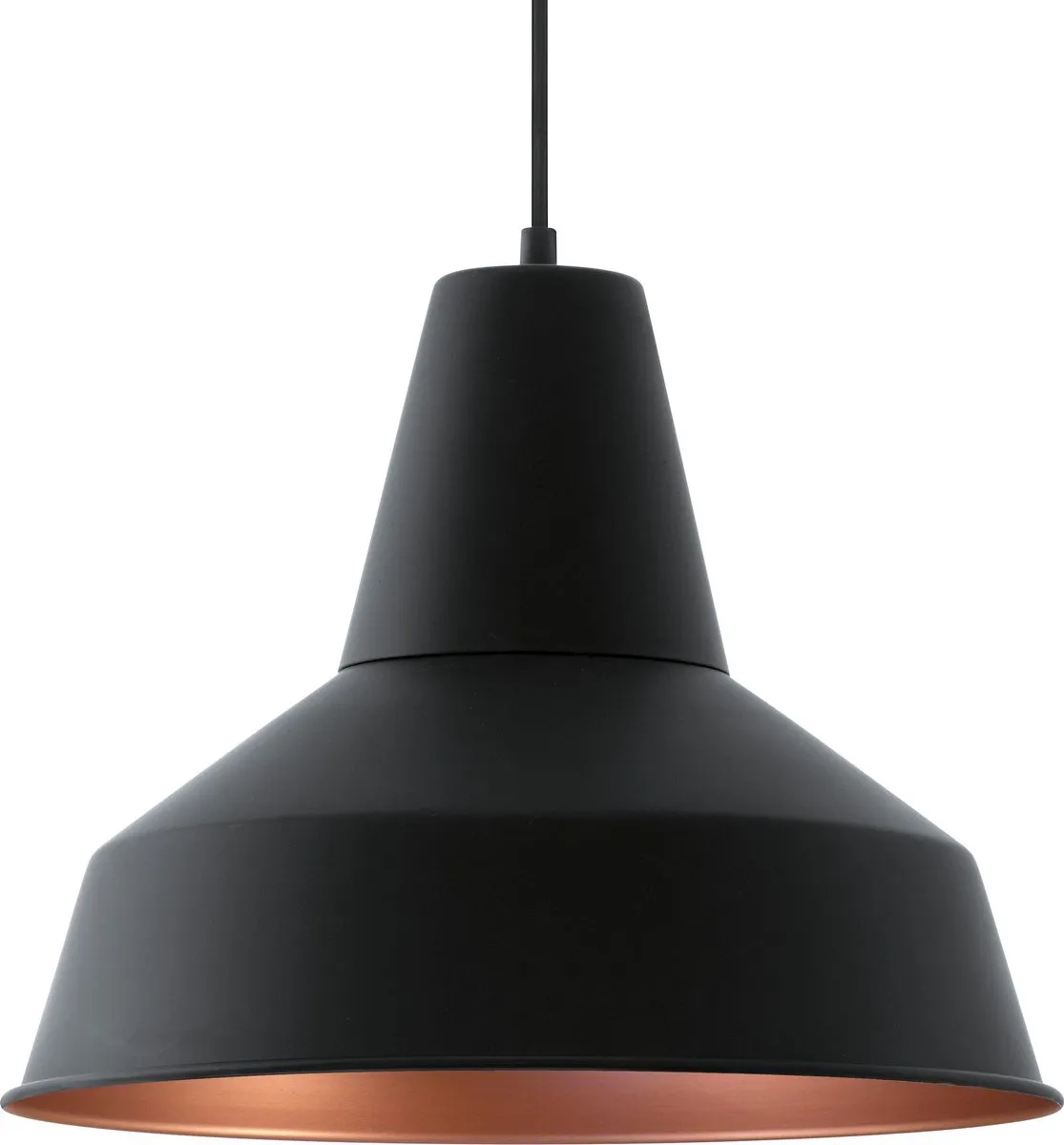 Eglo Vintage Somerton Hanglamp - 1 Lichtpunt - Ø35cm - Zwart/Koper - afbeelding 3 van 6